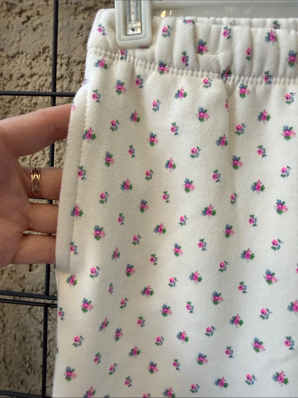 GAP Cream Floral Kids Sweatpants Pants